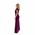 Kenia | Vestido largo drapeado vino