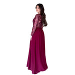 Luisa | Vestido largo lentejuelas vino