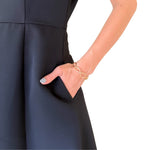 Kalila | Vestido midi detalles de pedrería negro