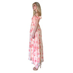 Anisa | Vestido largo  shoulders off estampado naranja