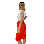 Alya | Falda con nudo naranja