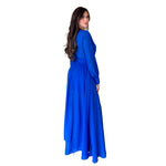 Zinnia | Maxivestido manga larga azul rey