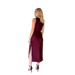 Florence | Vestido midi de satín suelto vino