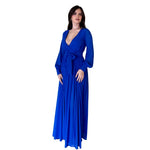Zinnia | Maxivestido manga larga azul rey