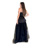 Taylor | Vestido largo strapless tul en falda negro