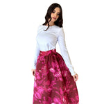 Carmina | Falda larga estampada rosa