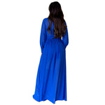 Zinnia | Maxivestido manga larga azul rey