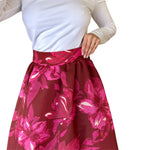 Carmina | Falda larga estampada rosa