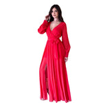 Zinnia | Maxivestido manga larga cereza