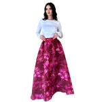 Carmina | Falda larga estampada rosa