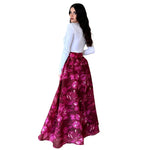 Carmina | Falda larga estampada rosa