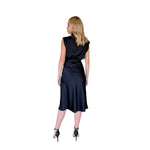 Chantal | Vestido midi satín negro