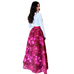 Carmina | Falda larga estampada rosa