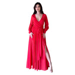 Zinnia | Maxivestido manga larga cereza