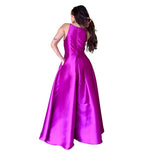 Martina | Vestido largo con abertura fucsia