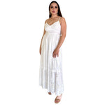 Joseline | Vestido midi boho blanco