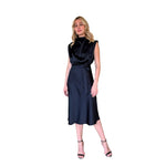 Chantal | Vestido midi satín negro