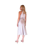 Ebba | Vestido midi satín perla