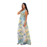 Amina | Vestido largo estampado floral verde
