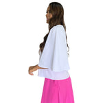 Mia | Blusa mangas con Olanes blanca