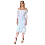 Tricia | Vestido midi tirantes desmontables blanco