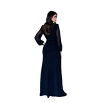 Carina | Vestido largo mesh moño negro