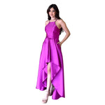 Martina | Vestido largo con abertura fucsia