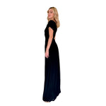 Irina | Vestido largo asimétrico mesh negro