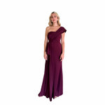 Kenia | Vestido largo drapeado vino