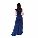Kenia | Vestido largo drapeado navy