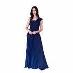Kenia | Vestido largo drapeado navy