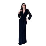 Carina | Vestido largo mesh moño negro