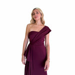 Kenia | Vestido largo drapeado vino