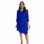 Monse | Vestido corto camisero azul rey