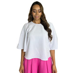 Mia | Blusa mangas con Olanes blanca