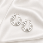 Mare | Arracadas doradas triple plata
