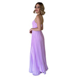 Magda | Vestido largo plisado lila
