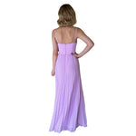 Magda | Vestido largo plisado lila