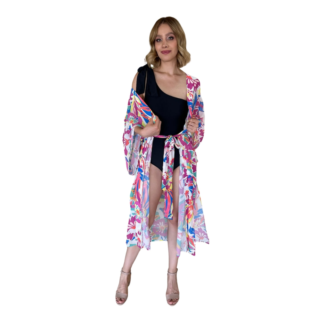 Lú | Kimono estampado multicolor rosa