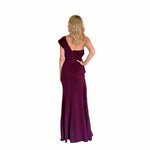 Kenia | Vestido largo drapeado vino