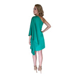 Lorena | Vestido corto asimétrico jade