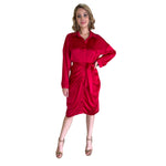 Ana Lucia | Vestido midi camisero rojo
