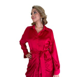 Ana Lucia | Vestido midi camisero rojo