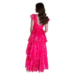 Virginia | Vestido largo olanes estampado rosa