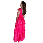 Virginia | Vestido largo olanes estampado rosa