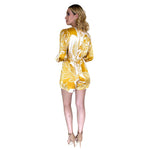 Salma | Romper estampado satín estampado amarillo