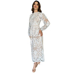 Annie | Vestido midi manga larga encaje blanco