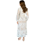 Annie | Vestido midi manga larga encaje blanco