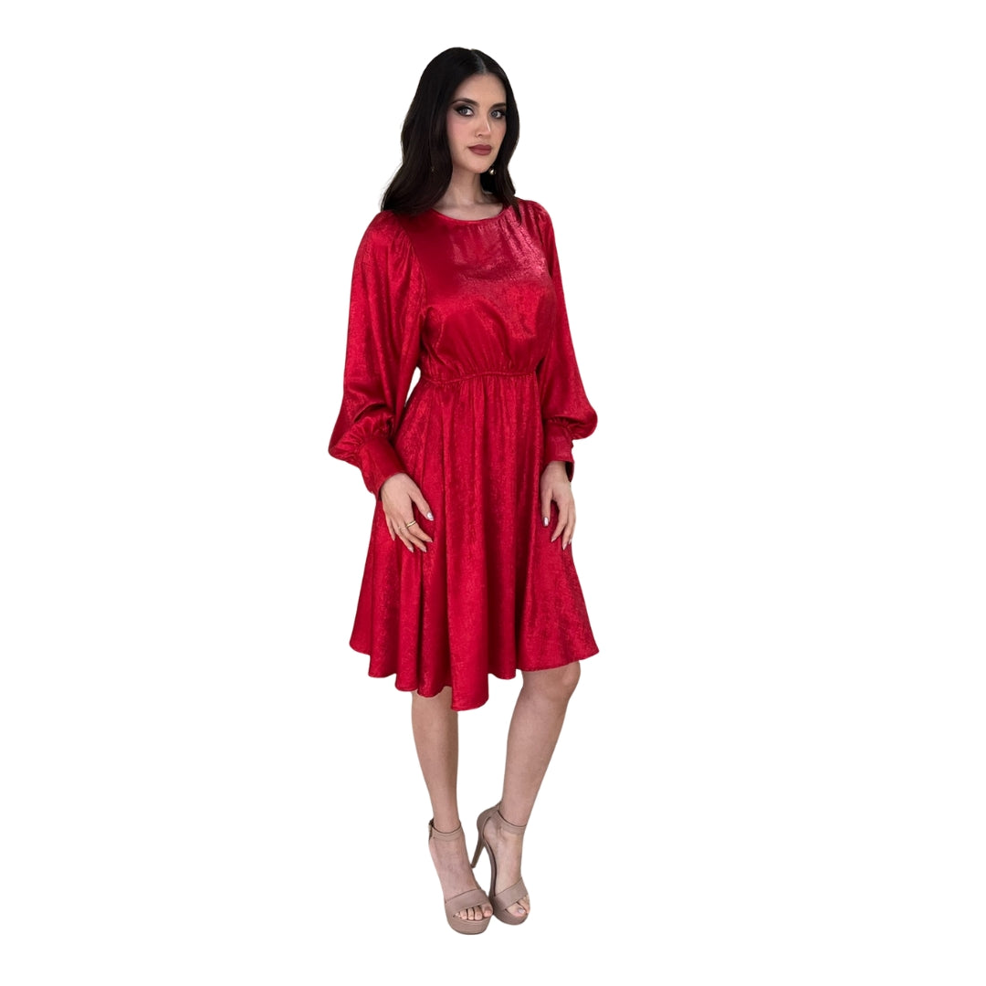Melodie | Vestido corto satín rojo