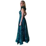 Catalina | Vestido largo corset glitter verde esmeralda